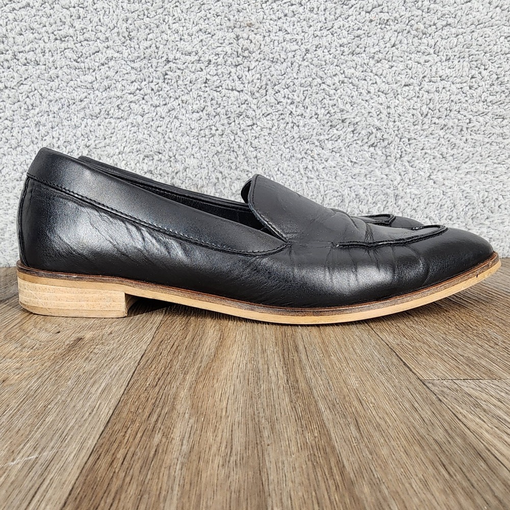 Everlane Women's 8.5 Black Leather Made in Italy Loafers Minimalist‎ Shoes